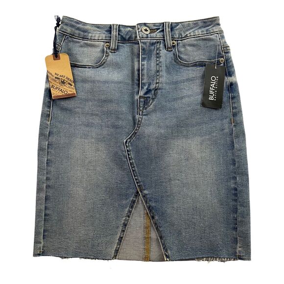 Buffalo by David Bitton Dresses & Skirts - Buffalo David Bitton Sophia Skirt Womens 25 Blue High Rise Frayed Denim MSPR $69